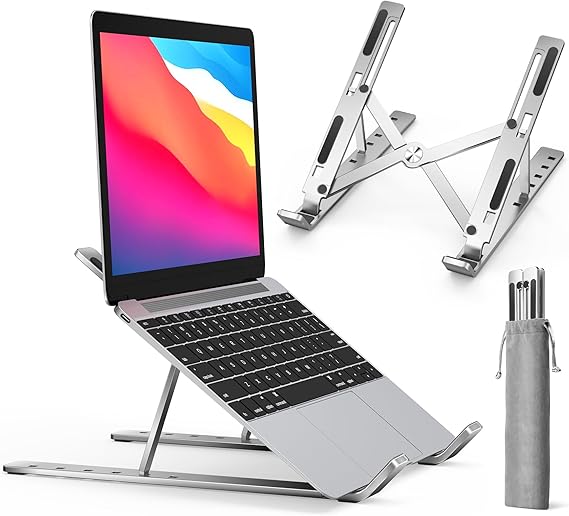 iVoler adjustable aluminum laptop stand in silver